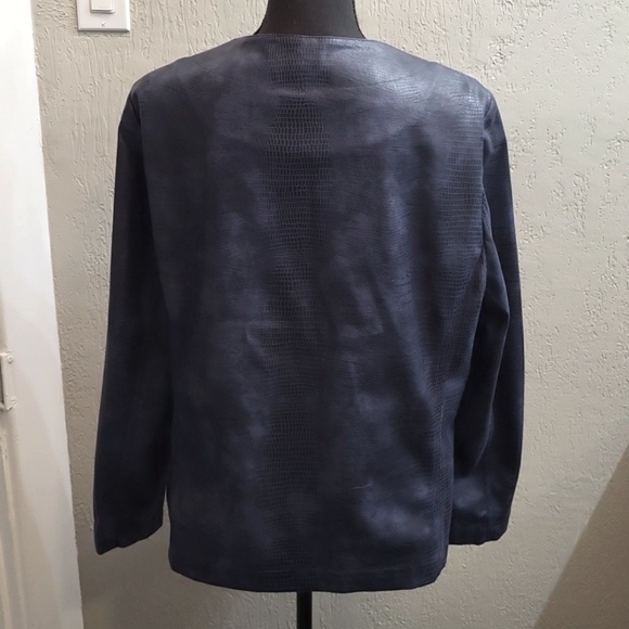 Alfred Dunner Embossed Faux Leather Embellished Jacket - Picture 8 of 12